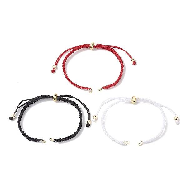 3Pcs 3 Colors Braided Nylon Cord Slider Bracelet Making