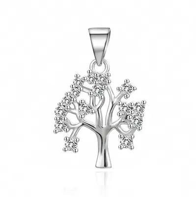 Agato Fascinating Silver Pendant with Zirconia Tree of Life AGH768