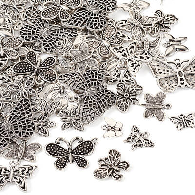 90Pcs 15 Style Tibetan Style Alloy Pendants