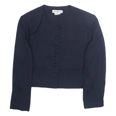 DAVID WARREN Womens Blazer Jacket Blue M