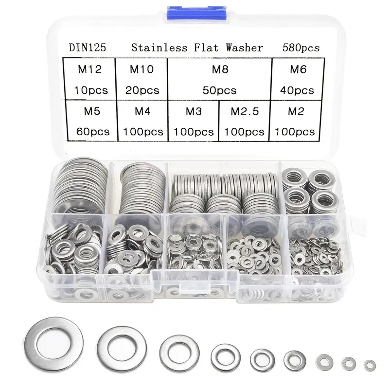 Flat Washer Tool Kit, Multipurpose Screw Washer Set Automotive Tools, Multifunctional Screw Gasket Tool Set, Flat Washers for...