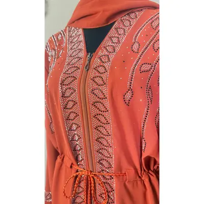 Diamond Serenity Zipper Leaves - Eid & Ramadan Modest Long Dress (SPK01)