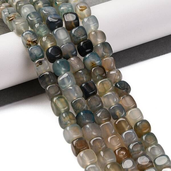 Natural Dragon Veins Agate Beads Strands