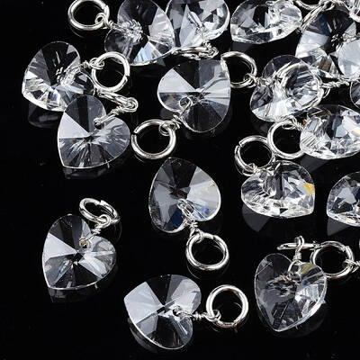 Faceted Transparent Glass Charms