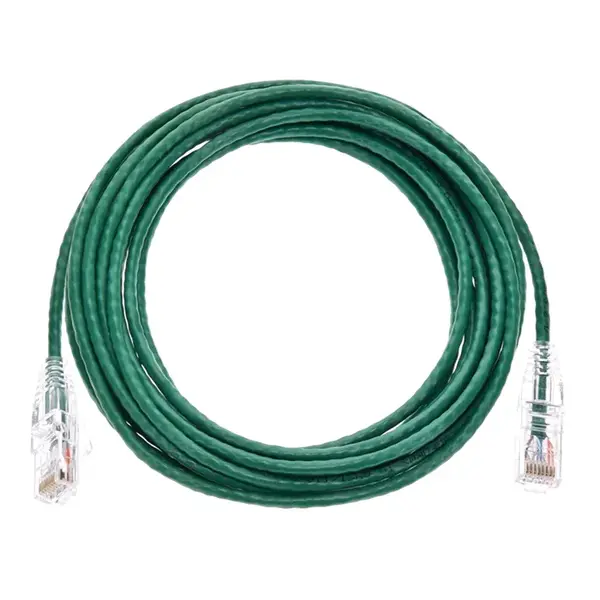 14824 Monoprice Cat6 Component Level Ethernet Cable SlimRun Pure Bare Copper UTP 28AWG 550MHz Snagless RJ45 14ft Green