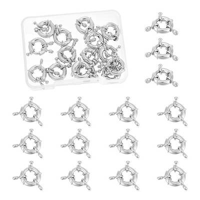 15Sets Brass Spring Ring Clasps