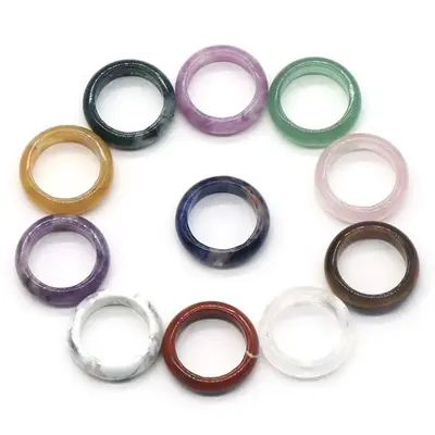 Natural Crystal Ring Size 18mm - 20mm Gorgeous Stone Bead Beads Gemstone Jewelry Energy Healing Love Girlfriend Boyfriend Sou...