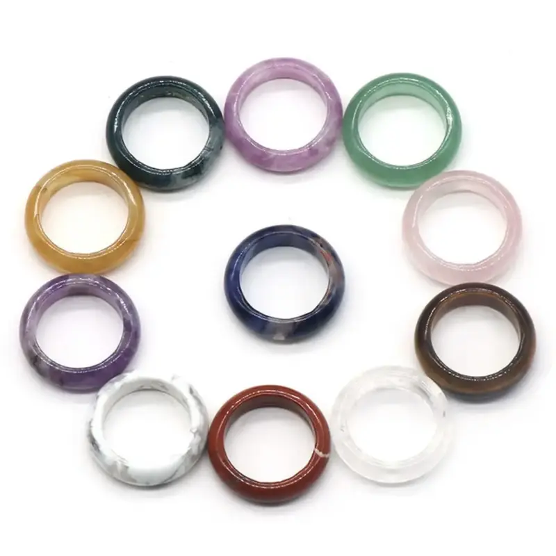 Natural Crystal Ring Size 18mm - 20mm Gorgeous Stone Bead Beads Gemstone Jewelry Energy Healing Love Girlfriend Boyfriend Sou...