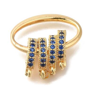 Brass Micro Pave Cubic Zirconia Fold Over Clasps