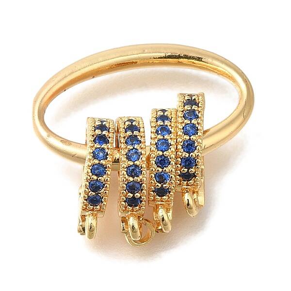 Brass Micro Pave Cubic Zirconia Fold Over Clasps