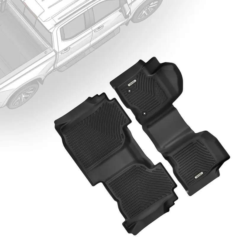 Floor Mats Fit for 2019-2025 Chevy Silverado/GMC Sierra 1500 & 2020-2025 GMC Sierra 2500HD/3500HD Crew Cab w/o Rear Storage B...