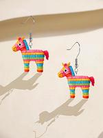 Cute Colorful Unicorn Design Earrings, Fashionable Jewelry for Women & Girls, Trendy All-match & Exquisite Jewelry for Birthd...