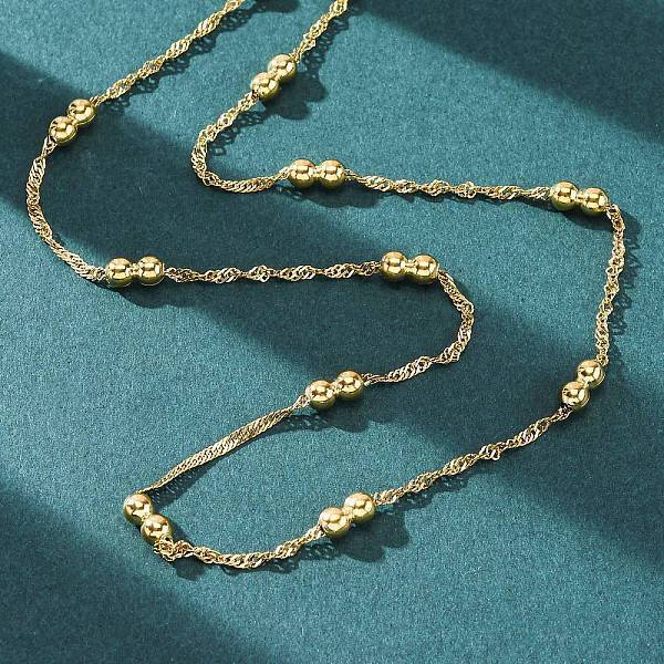 304 Stainless Steel Double Round Rope Chain Necklaces