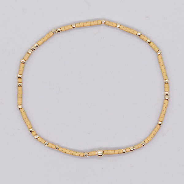 Bohemian Style Rainbow Glass & Brass Beaded Handmade Fashion Women's Bracelet