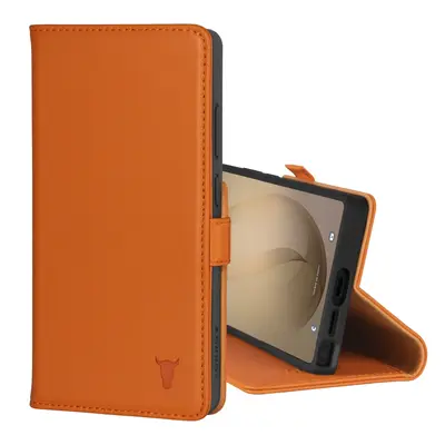 Samsung Galaxy S26 Ultra Leather Wallet Case (with Stand Function) - Orange