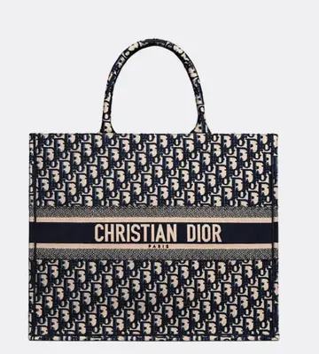 Pre-owned Dior Canvass Tote Bags Book Tote Large