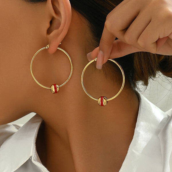 Exaggerated Circle Stainless Steel Hoop Earrings