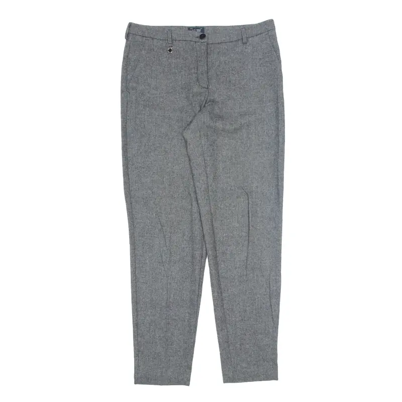 ARMANI JEANS Chevron Trousers Black Regular Straight Wool Womens W31 L30