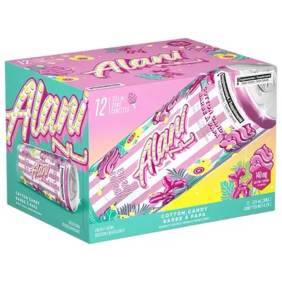Alani Nu Energy Drink Case 12ct - Cotton Candy Flavor, 12 Cans of 355ml Each, 140mg of Energy per Can