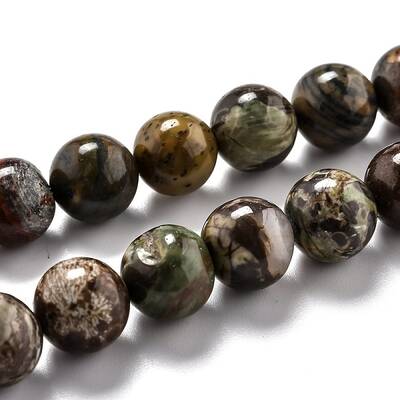 Round Natural Ocean Agate/Ocean Jasper Beads Strands