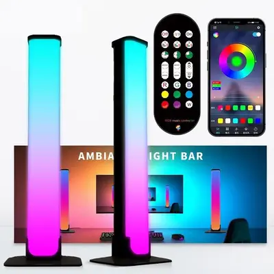 RGB LED Light Bar, 1 Box Music Sync RGB IC LED Lights Bars, USB Powered Ambient Light with Remote Control, Color Changing Gam...