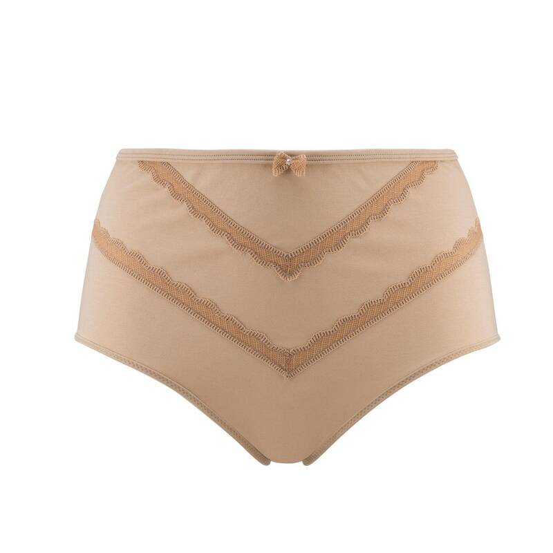 Vanessa- Silk & Organic Cotton Full Brief in Skin Tone Colours | Size: 8 | Color: Shell