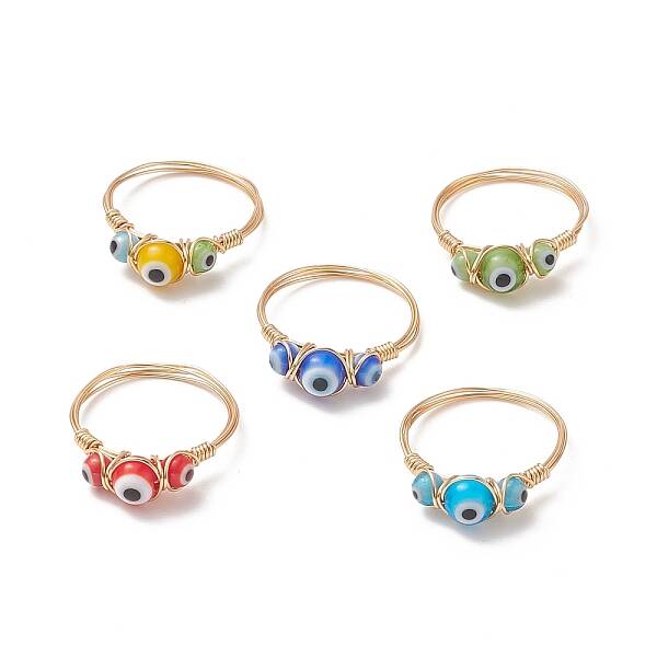 Lampwork Evil Eye Finger Ring