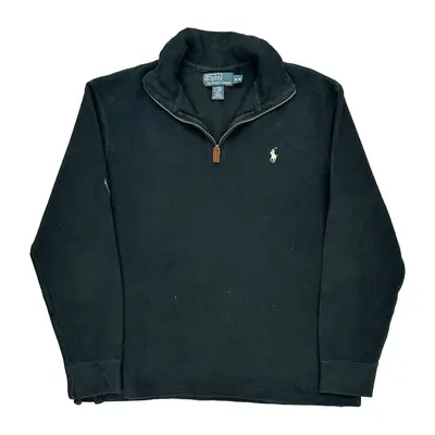 Polo By Ralph Lauren 1/4 Zip - Medium Black Cotton