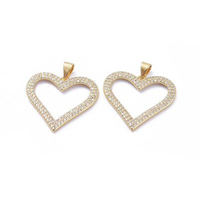 Brass Micro Pave Cubic Zirconia Pendants