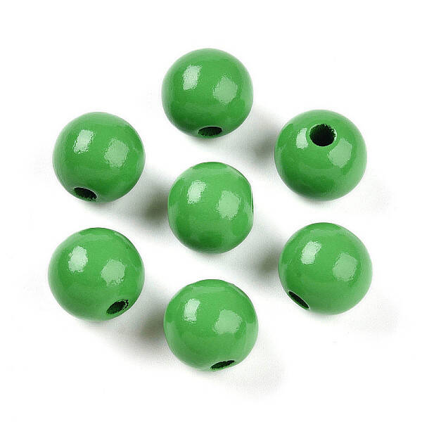 Painted Natural Wood Beads