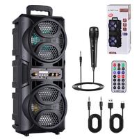 Bluetooth Speaker Wireless Rechargeable Portable PA Speaker 2 x 6.5“ Subwoofer Party Sound Box With Microphone Remote Contr...