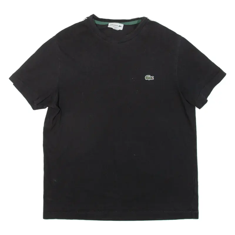 LACOSTE Mens T-Shirt Black Crew Neck M