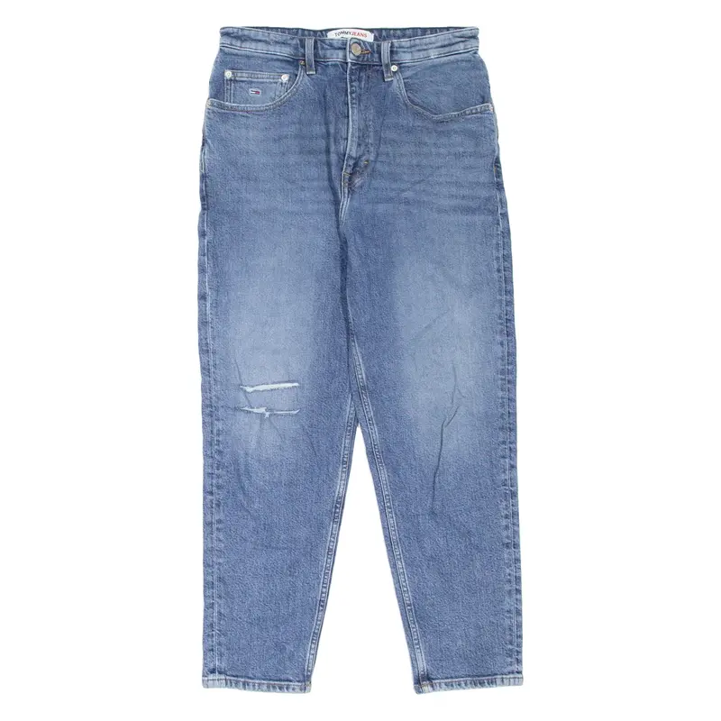 TOMMY JEANS Womens Jeans Blue Regular Mom Stone Wash W31 L26