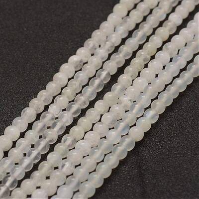 Natural White Moonstone Bead Strands