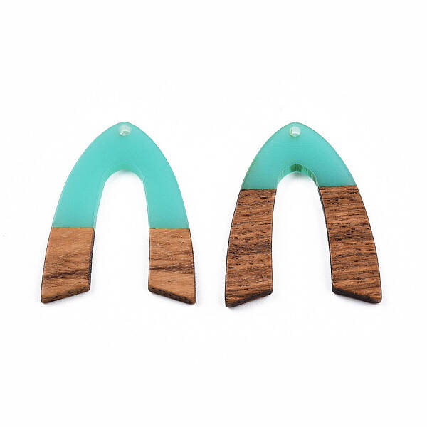 Transparent Resin & Walnut Wood Pendants