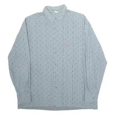 LEE COOPER Mens Shirt Grey Crazy Pattern Long Sleeve 2XL
