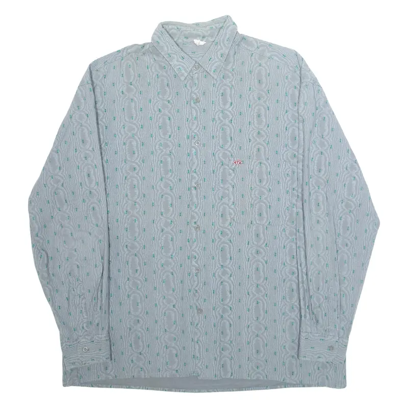 LEE COOPER Mens Shirt Grey Crazy Pattern Long Sleeve 2XL