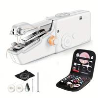 1 Set New Portable Mini Sewing Machine, Handheld Electric Sewing Machine Set, Practical Quick Stitching Sewing Machine for Ho...