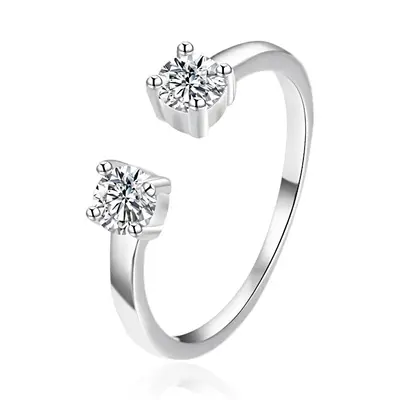 Agato Open ring in silver with zirconia AGT-R01W42 - Circuit: 52 mm
