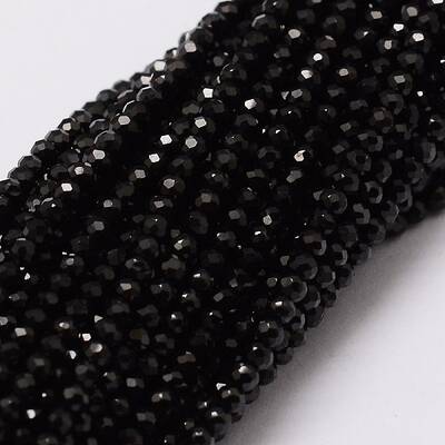 Natural Black Spinel Bead Strands