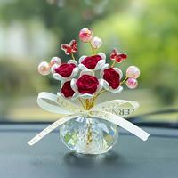 New crystal rose car, home, bedroom, living room, center console, desktop creative decorations, perfect for Halloween, Christ...