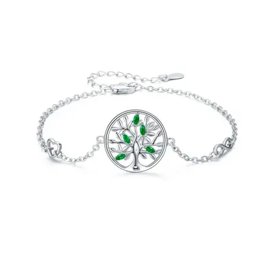 Sterling Silver Tree Of Life Charm Bracelet
