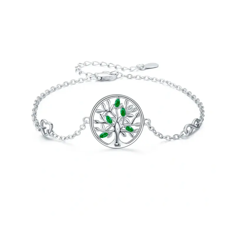 Sterling Silver Tree Of Life Charm Bracelet