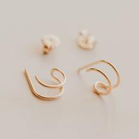 Hello Adorn Double Up Post Earrings - Fashionable Any Occassion Jewelry - Women's Fashion Accessory