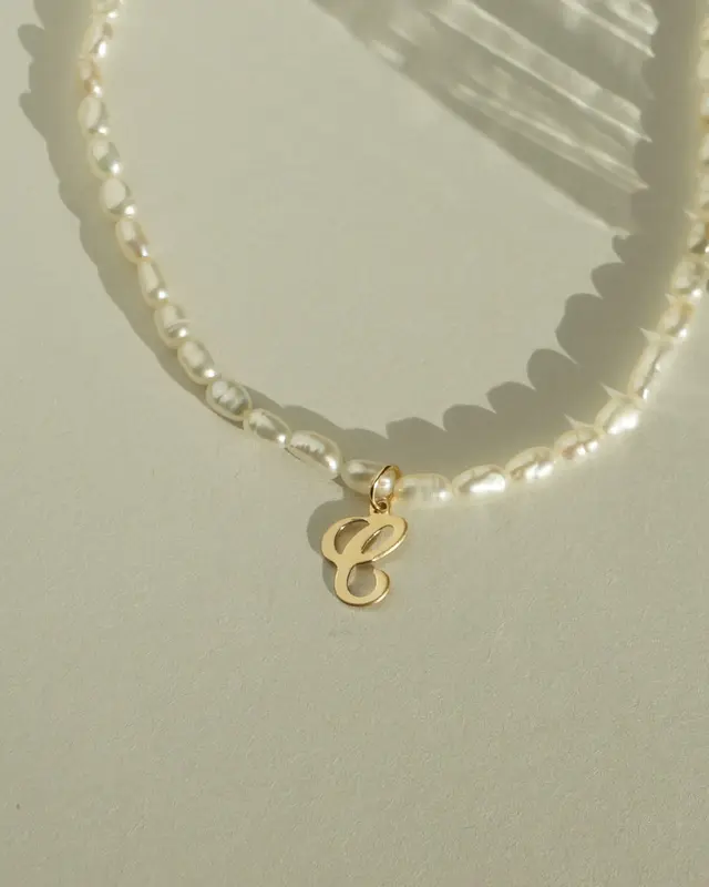 Quincy Initial Necklace | Metal Color: Gold | Style: C