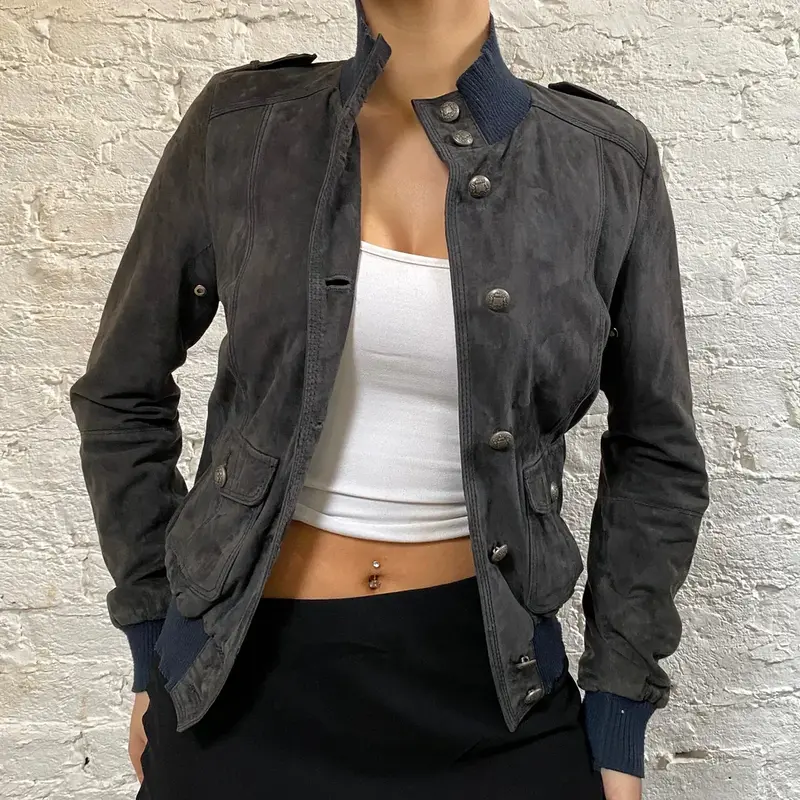 Archivo Privato Gallotti Suede Jacket - Small Navy Suede