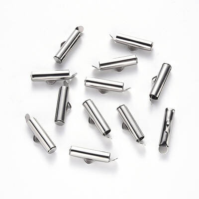 Tarnish Resistant 304 Stainless Steel Slide On End Clasp Tubes