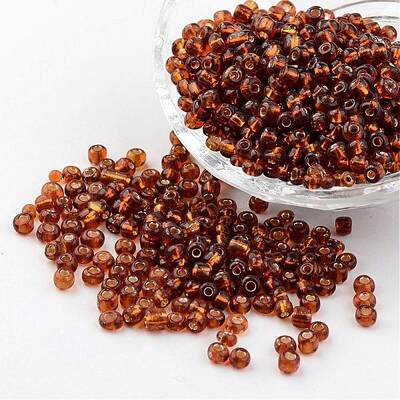6/0 Round Silver Lined Round Hole Glass Seed Beads