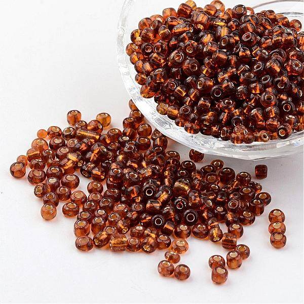 6/0 Round Silver Lined Round Hole Glass Seed Beads