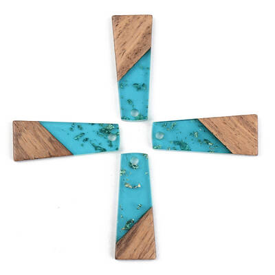 Transparent Resin & Walnut Wood Pendants